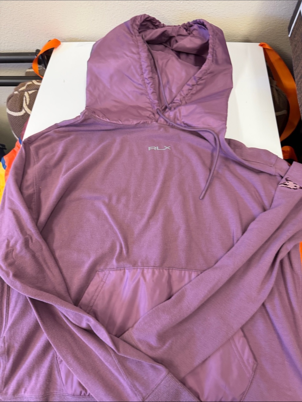 RLX Ralph Lauren Purple Hooded Pullover Sweatshirt